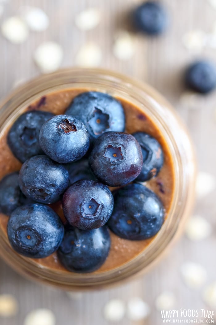 Blueberry Coffee Breakfast Smoothie Closeup Picture