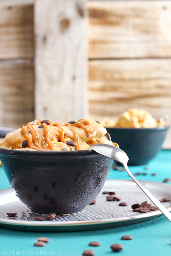 Homemade Caramel Ice Cream Photo