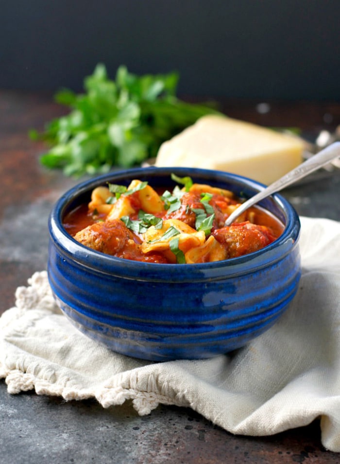 Best Fall Soups Meatball and Tortellini Soup
