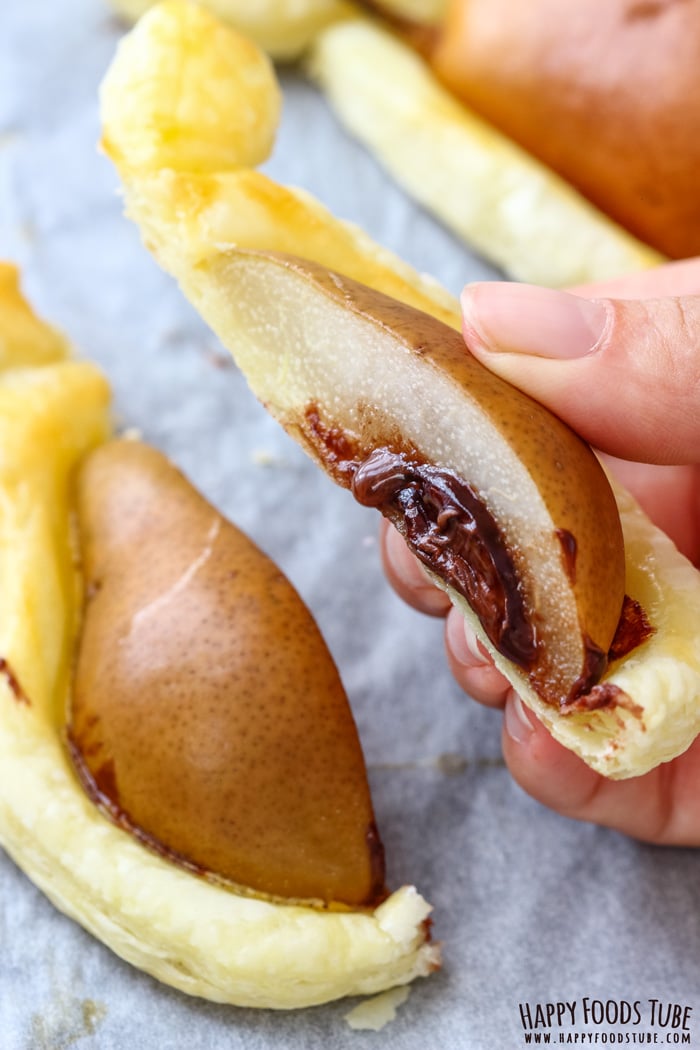 Nutella Stuffed Baked Pears in Puff Pastry Photo