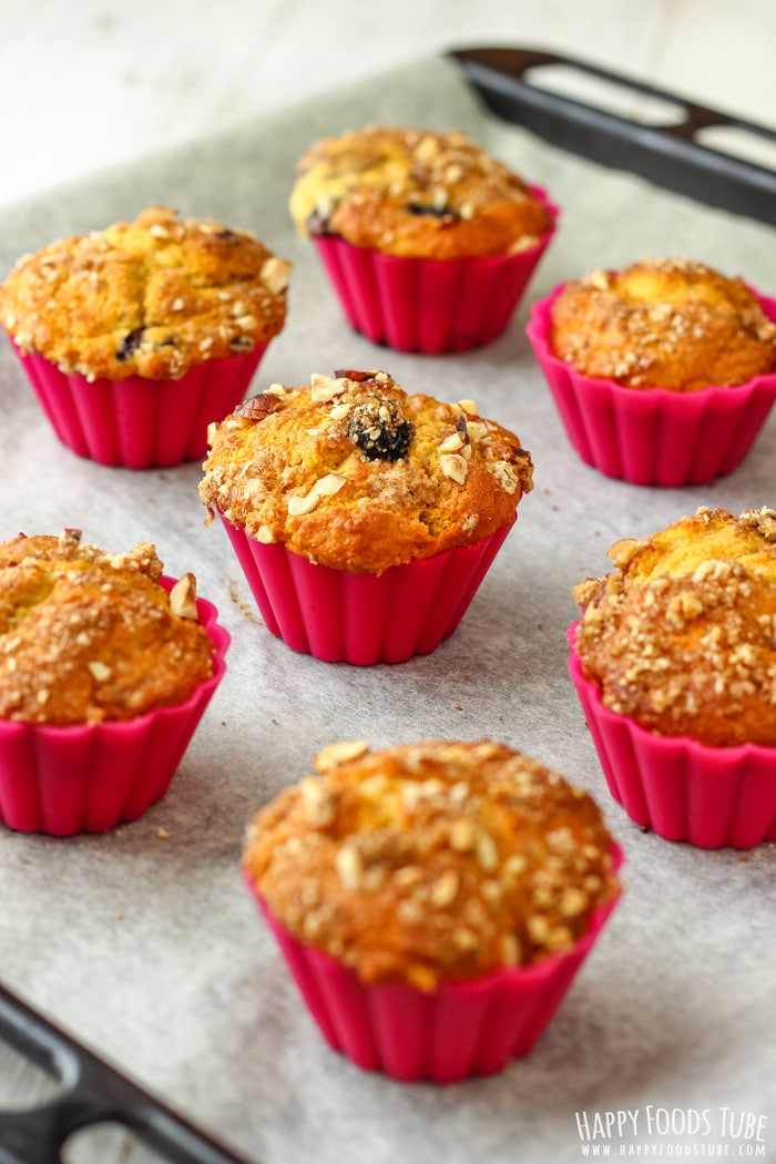 Blueberry Persimmon Muffins Freshly Baked Picture