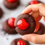 Chocolate Cherry Thumbprint Cookies Image