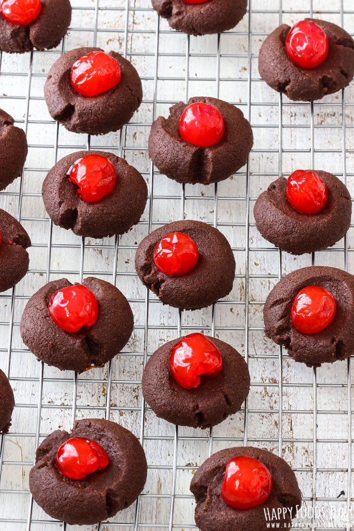 Chocolate Cherry Thumbprint Cookies Photo