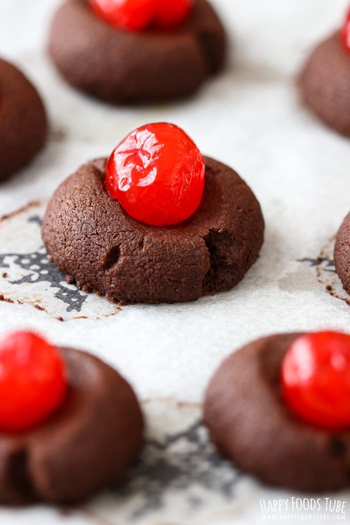 Chocolate Cherry Thumbprint Cookies Pic