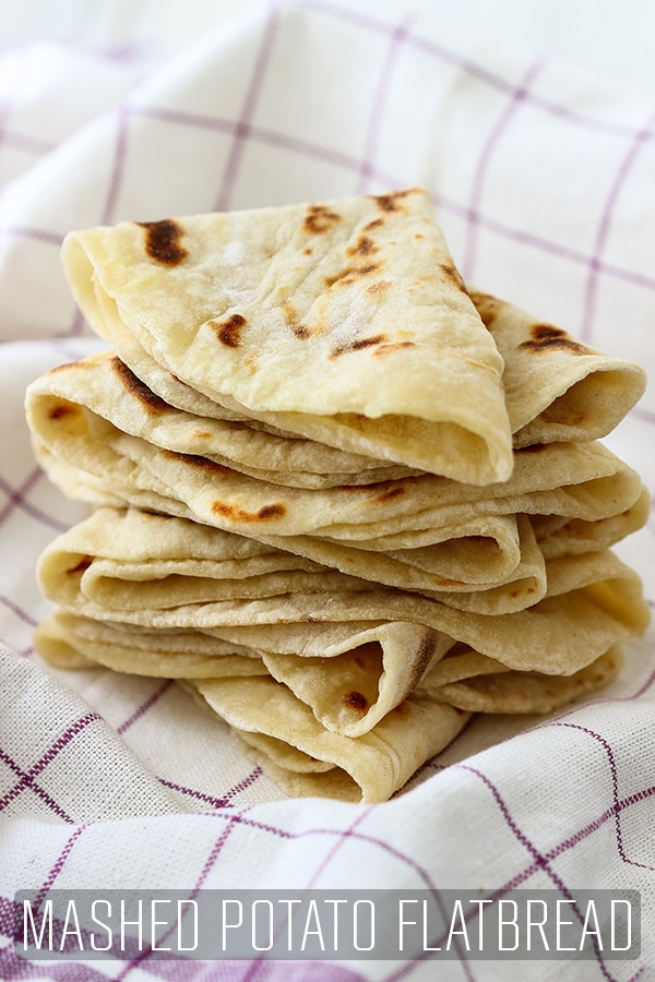 Flatbread made with mashed potatoes