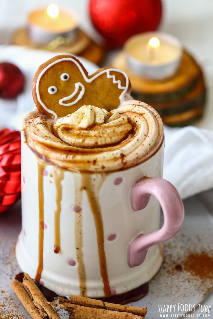 Gingerbread Hot Chocolate with Gingerbread Man Image