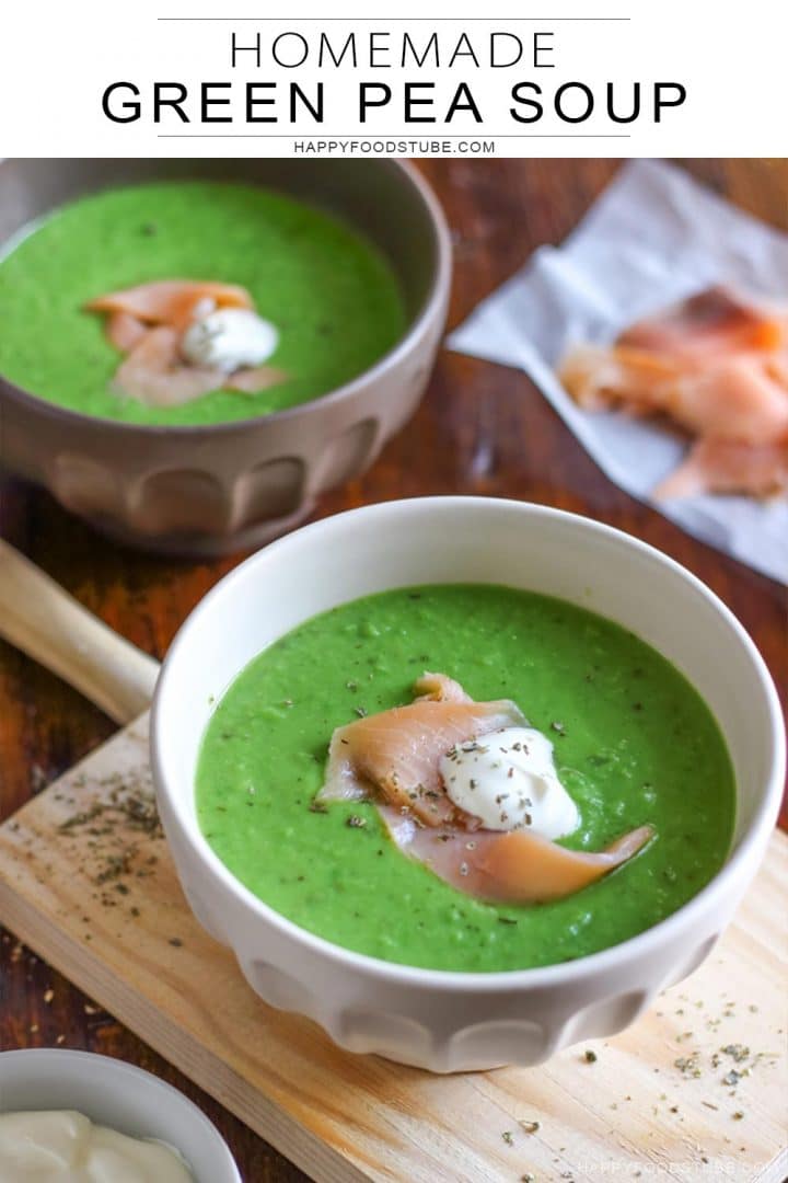 Homemade green pea soup