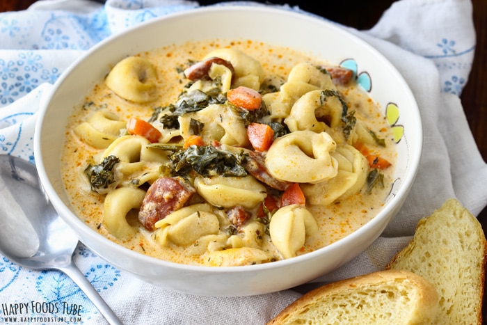 Instant Pot Creamy Tortellini Soup Closeup Picture