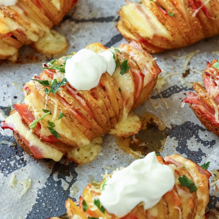 Loaded Hasselback Potatoes