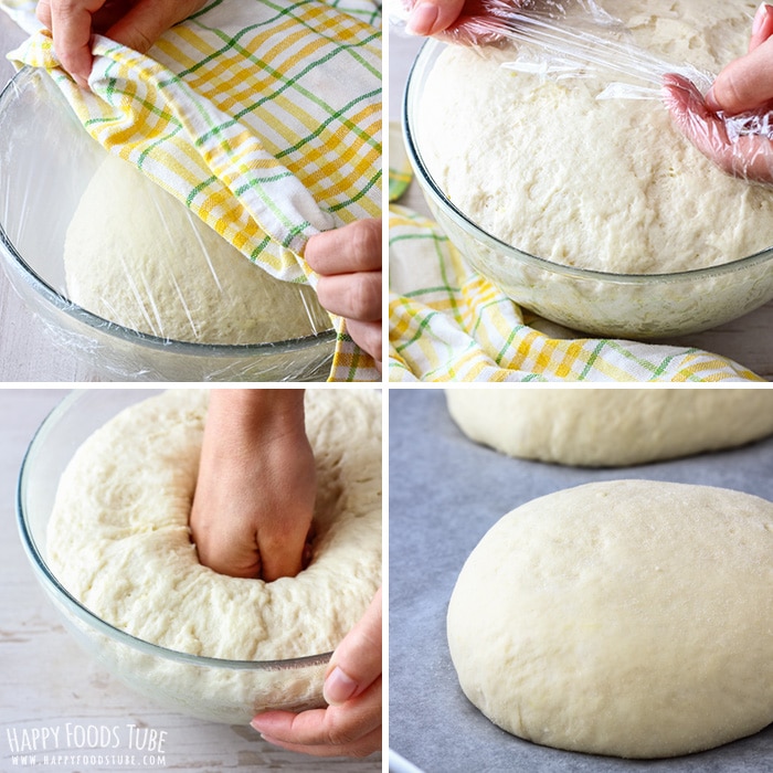 Step by step images how to make dough for potato bread