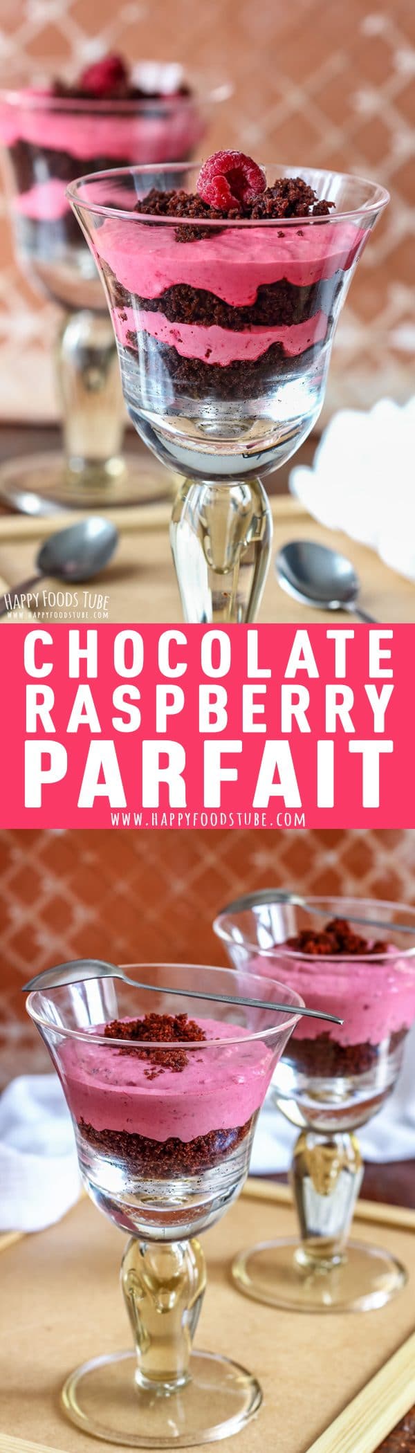 Chocolate Raspberry Parfait Pinterest Collage