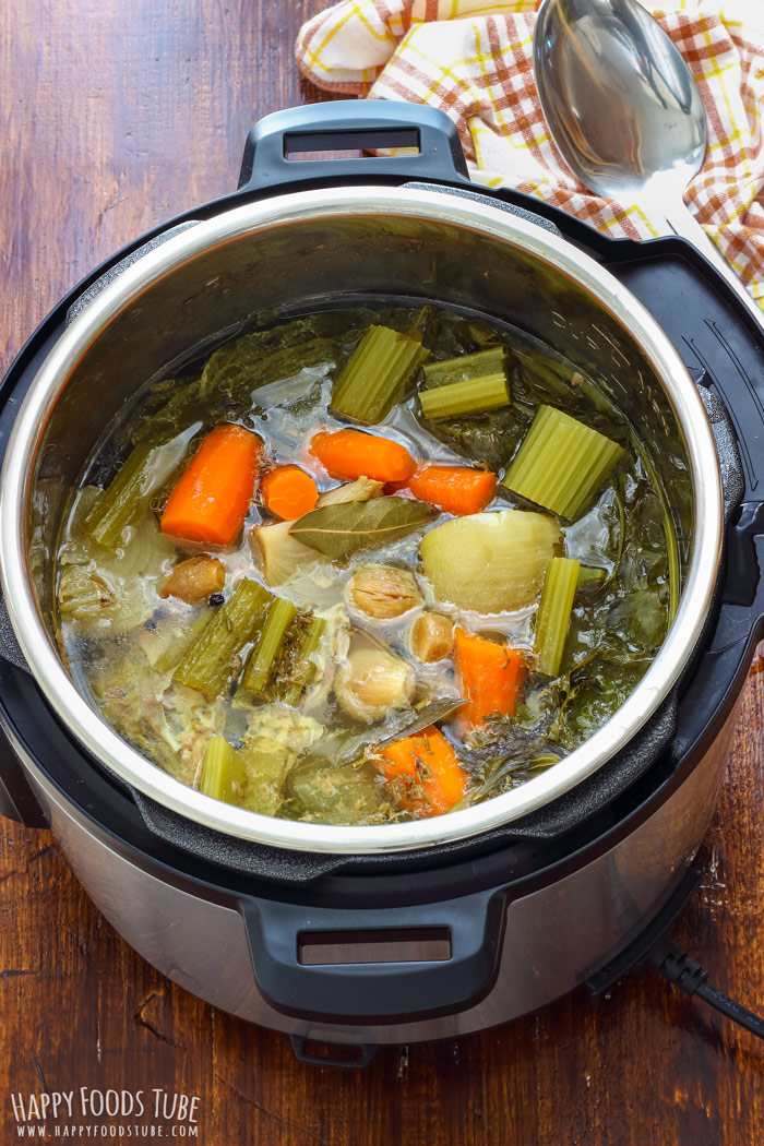 Instant Pot Chicken Stock after pressure cooking