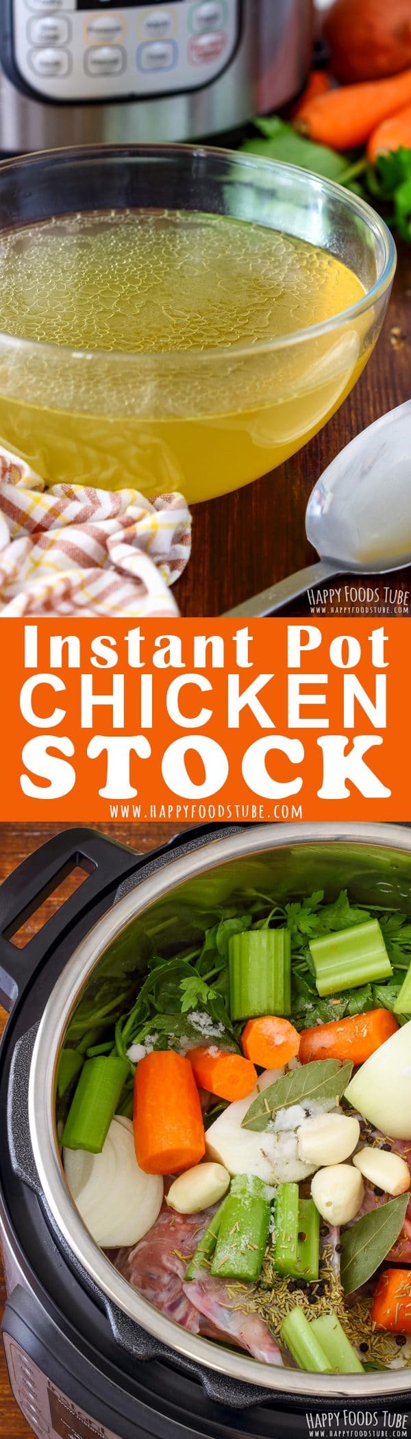 Instant Pot Chicken Stock Pinterest Collage