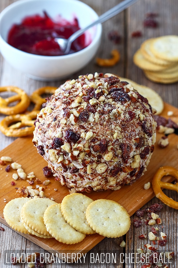 Loaded Cranberry Bacon Cheese Ball Recipe