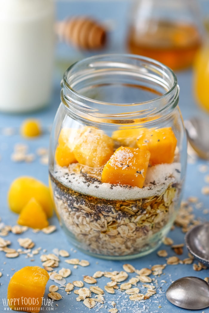 Easy to make Coconut Mango Overnight Oats