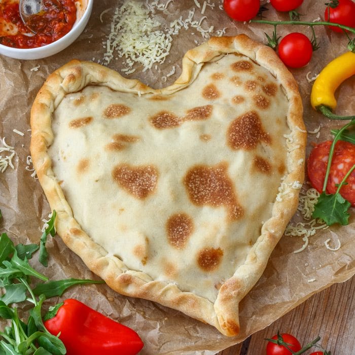 Heart Shaped Pizza Pocket made from scratch
