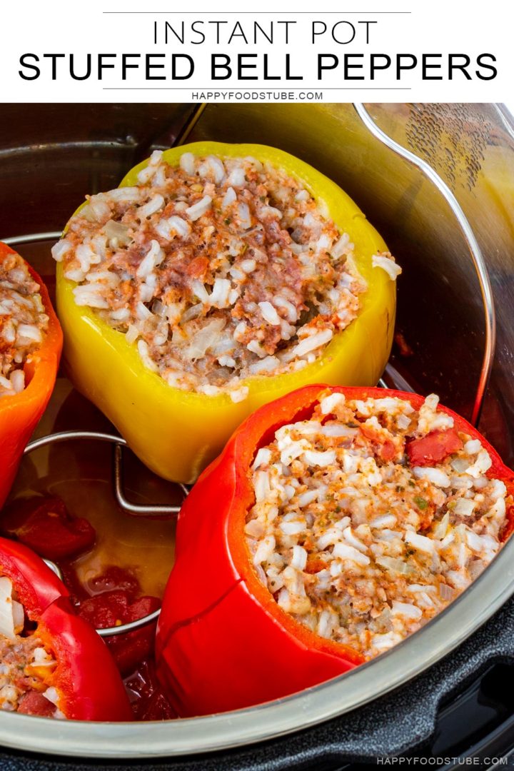 Instant pot stuffed peppers collage