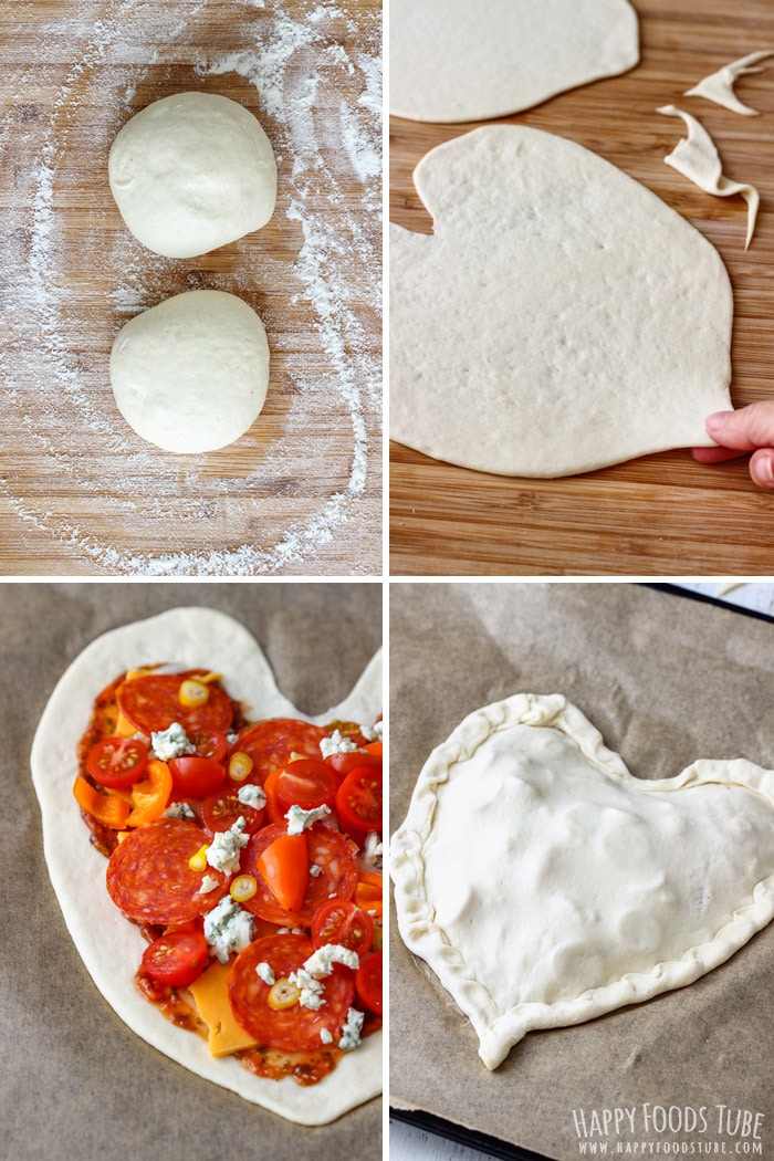 Step by step how to make Heart Shaped Pizza Pocket
