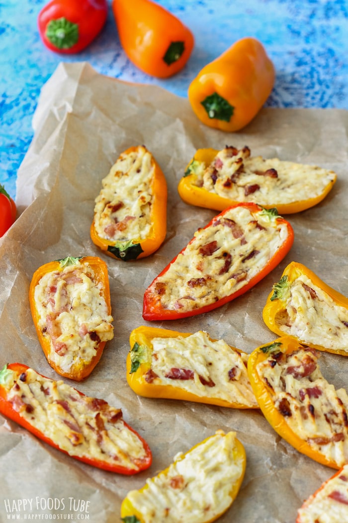 Sweet Pepper Poppers on the baking tray