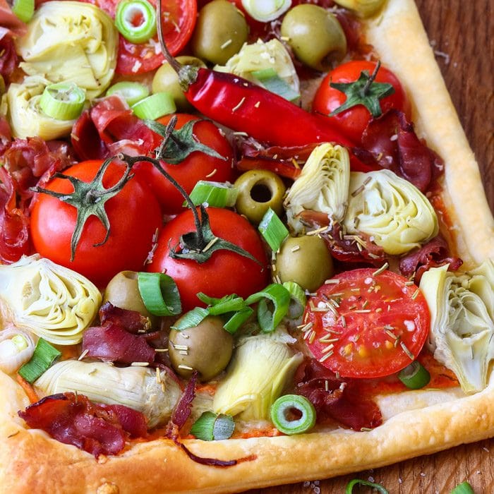 Colorful savory Artichoke Tart