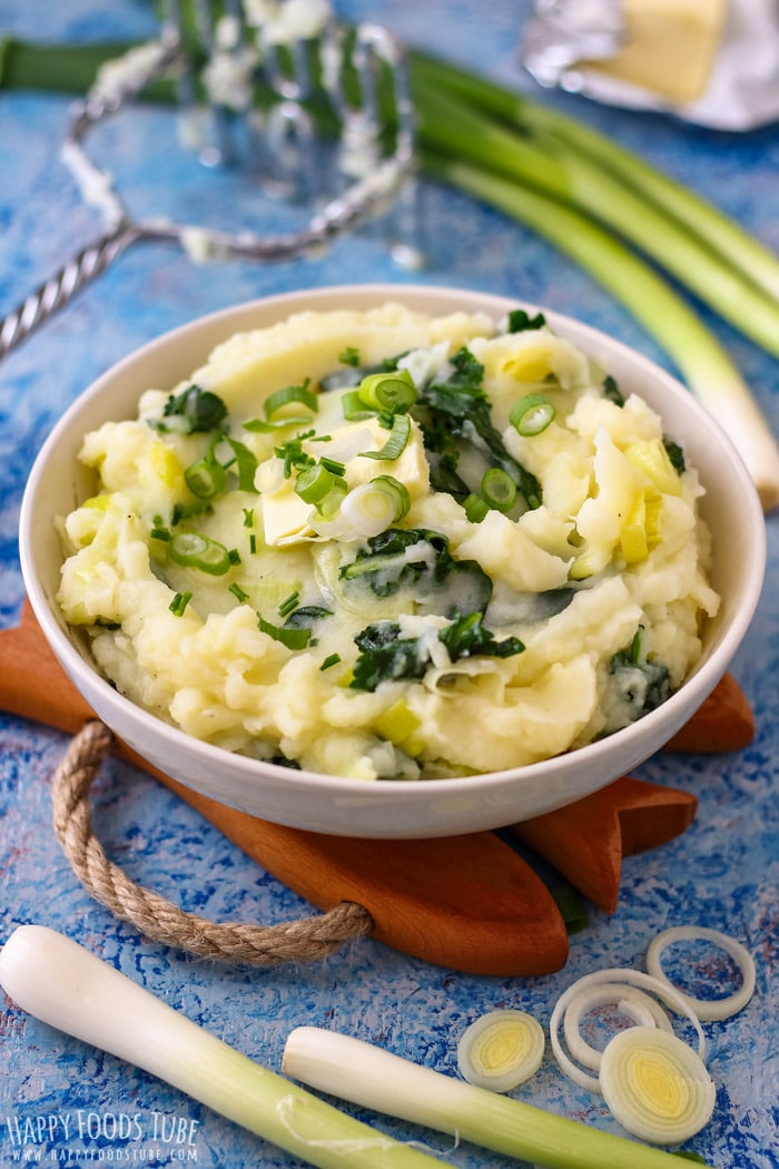 Traditional Creamy Irish Colcannon with kale