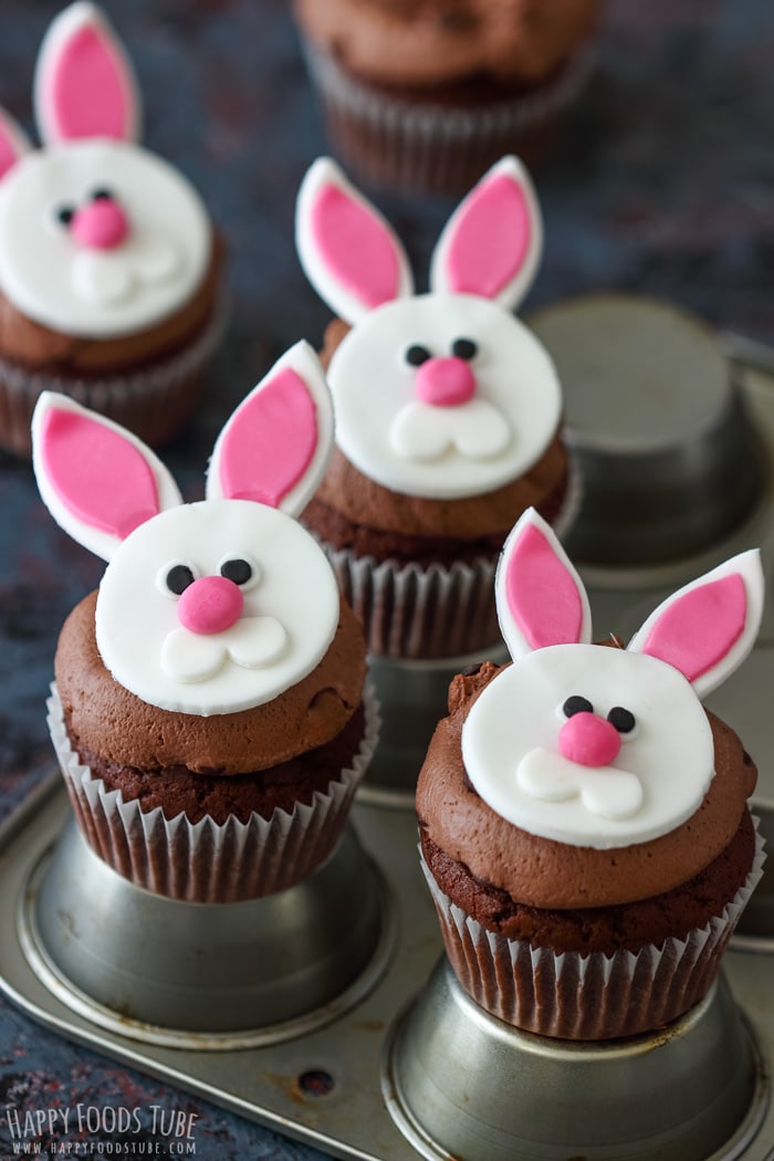 Easter Bunny Chocolate Cupcakes