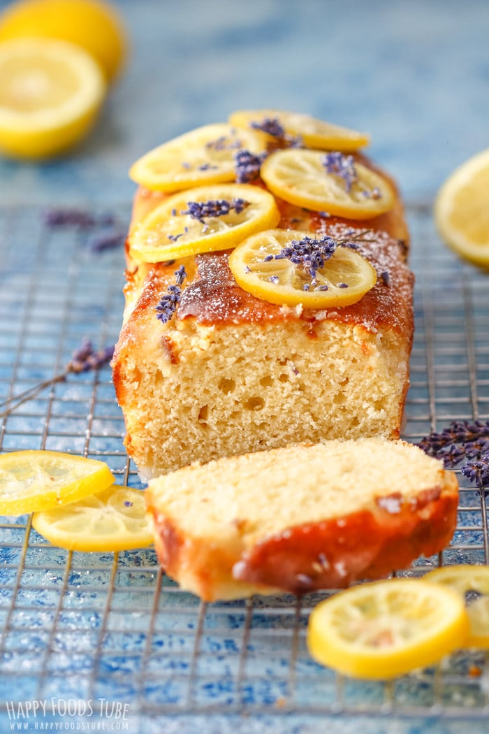 Breshly baked Lemon Lavender Loaf Cake