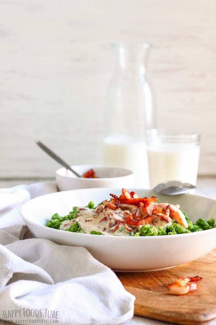 Elegant dinner on the table Spinach Spaetzle