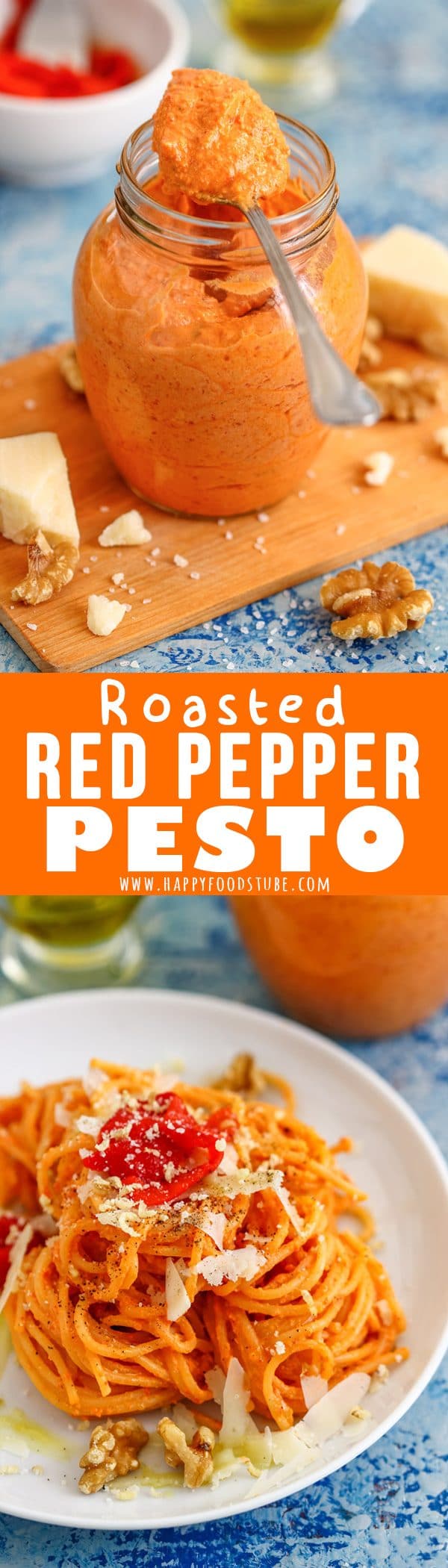 Roasted Red Pepper Pesto Picture Collage