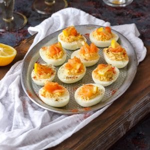 Homemade Smoked Salmon Deviled Eggs