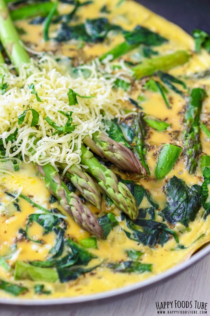 Spinach and Asparagus Frittata closeup