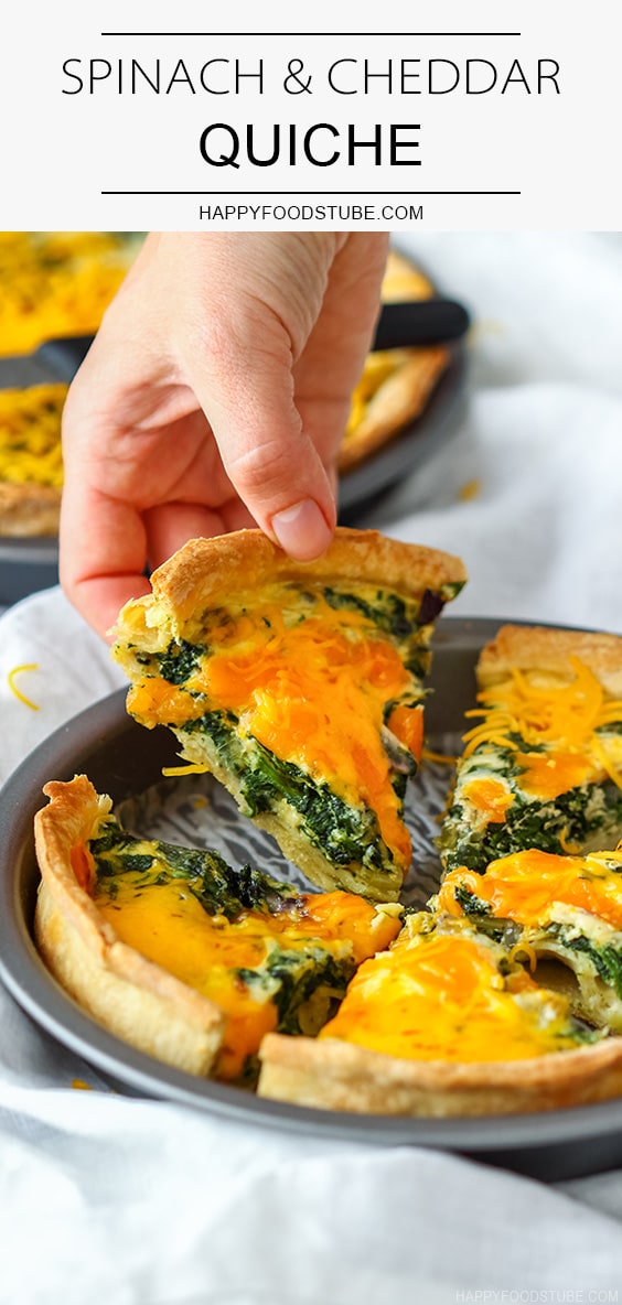 Easy Spinach and Cheddar Cheese Quiche Recipe