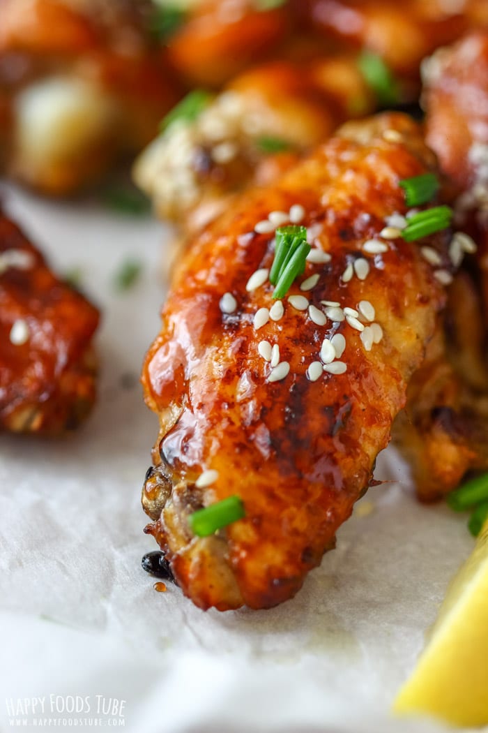 Sticky Hoisin Chicken Wings closeup