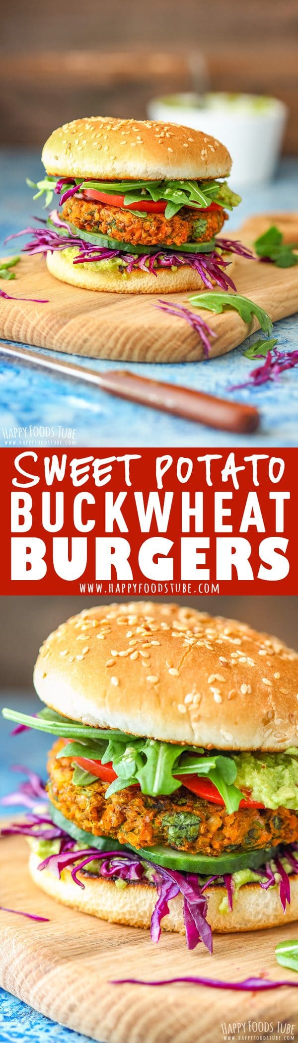 Sweet Potato Buckwheat Burgers Picture Collage