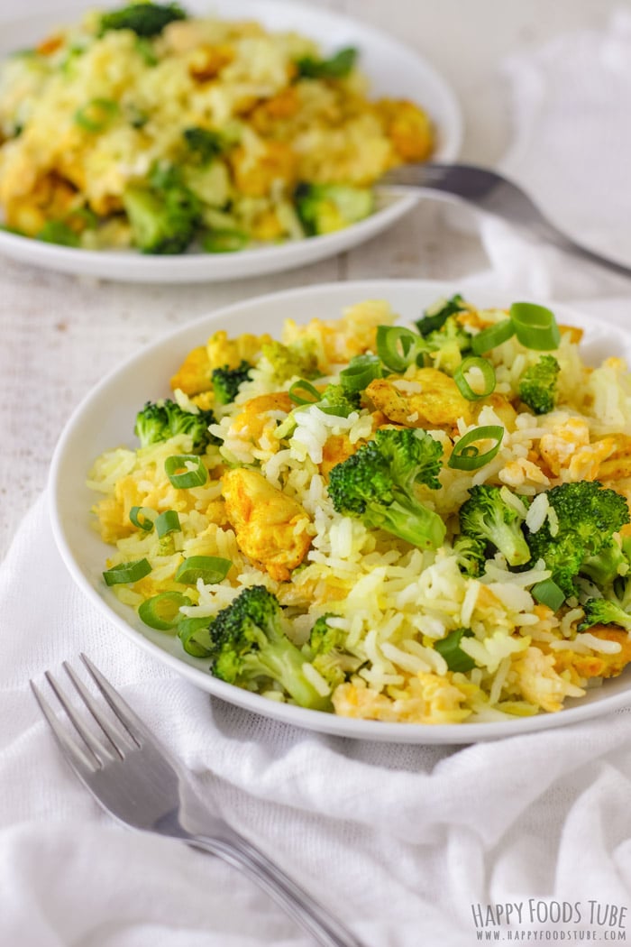 Colorful Chicken Broccoli Fried Rice for lunch or dinner
