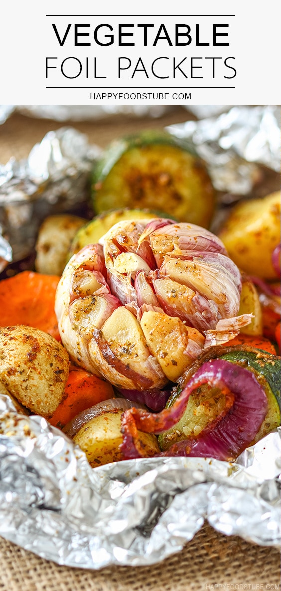 Various vegetables grilled in foil