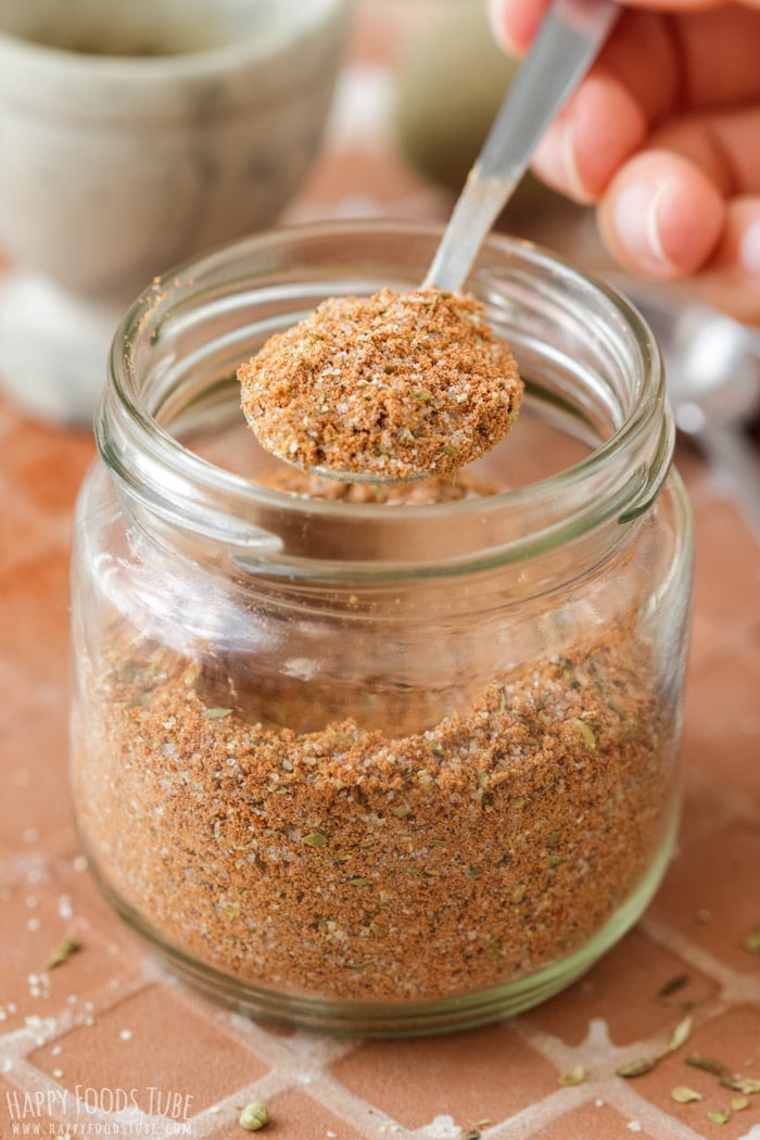 Spoon of Homemade Fajita Seasoning Mix