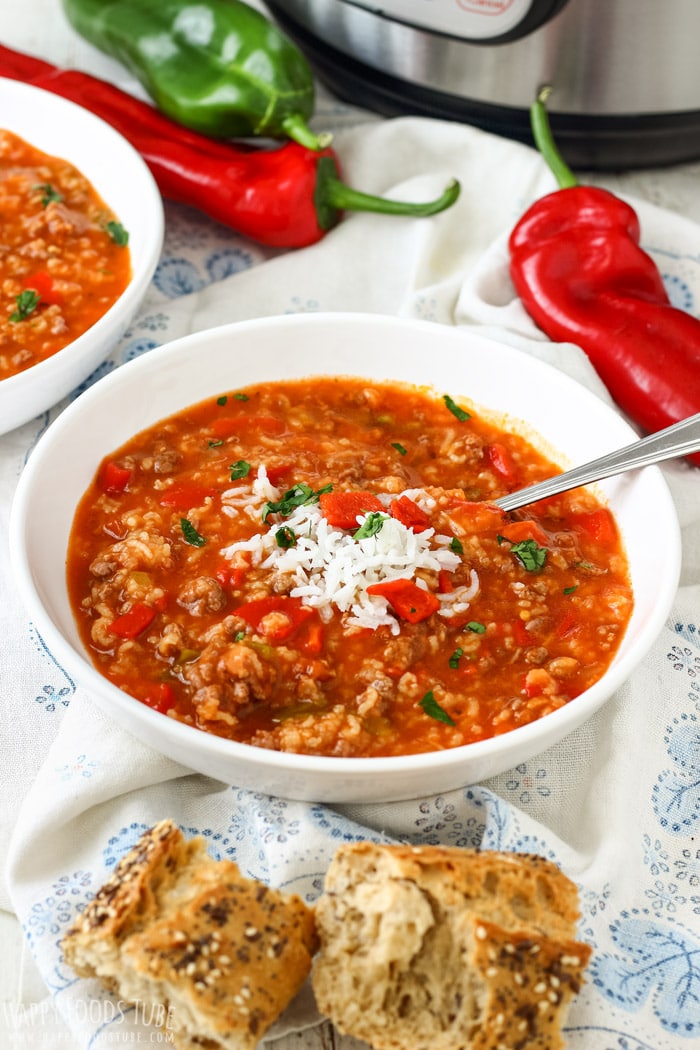 Pressure Cooker Instant Pot Stuffed Pepper Soup