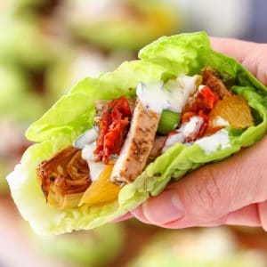 Homemade Mediterranean Chicken Lettuce Wraps