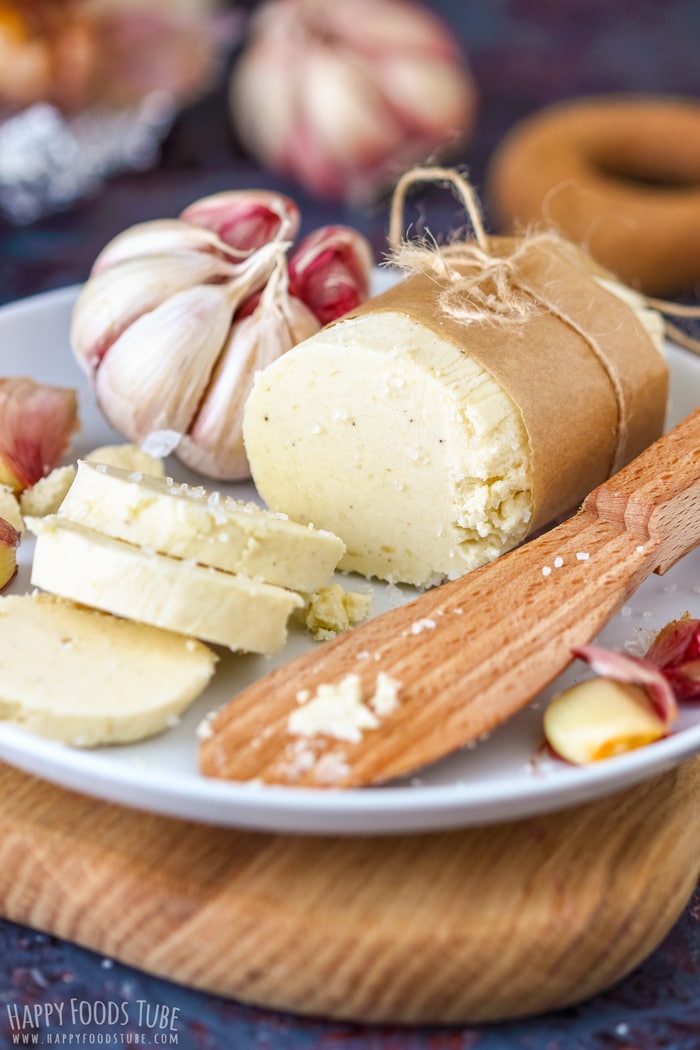 Gourmet Roasted Garlic Butter with Wooden Butter Knife