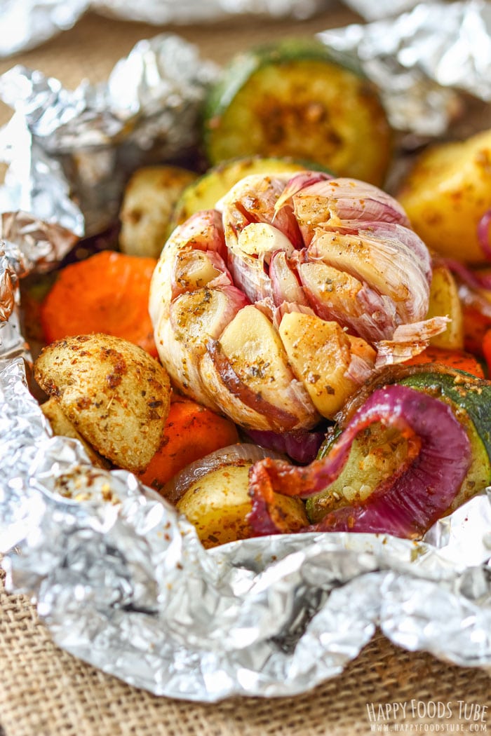 Vegetable Foil Packets Closeup