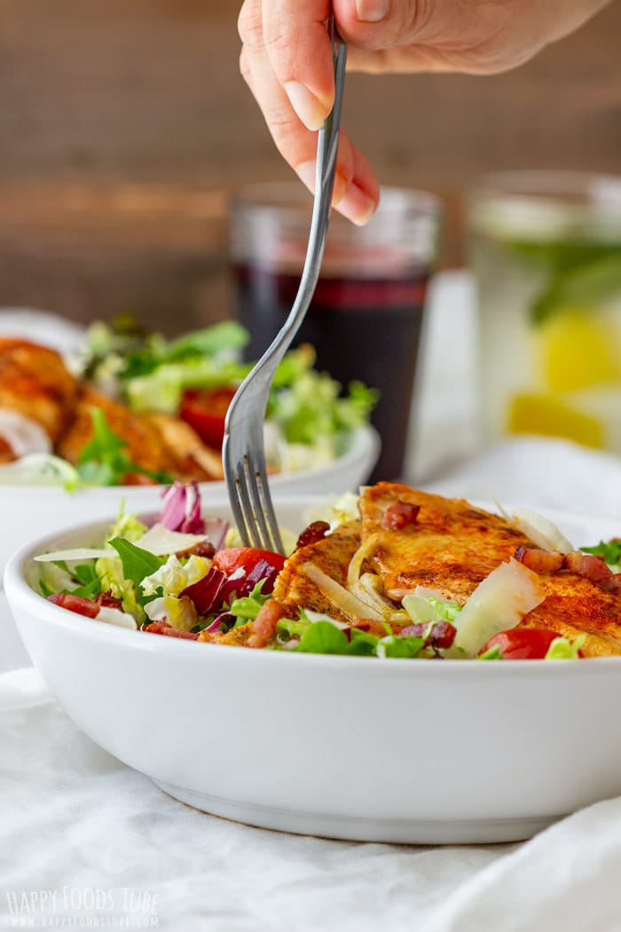 Forking Chicken Bacon Salad with Honey Mustard Dressing