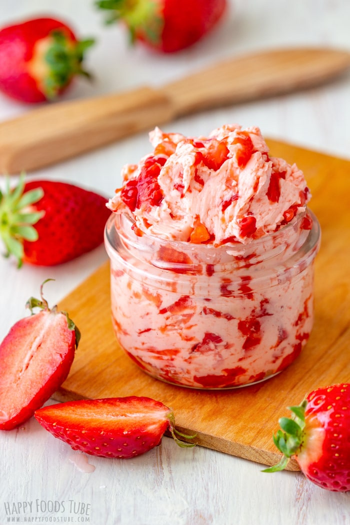 Homemade Fresh Strawberry Butter, pefect for breakfast with quick bread, sweet rolls or croissant