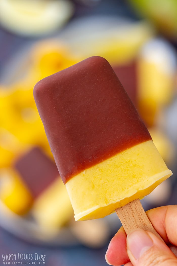 Mango Yogurt Popsicle with Chocolate