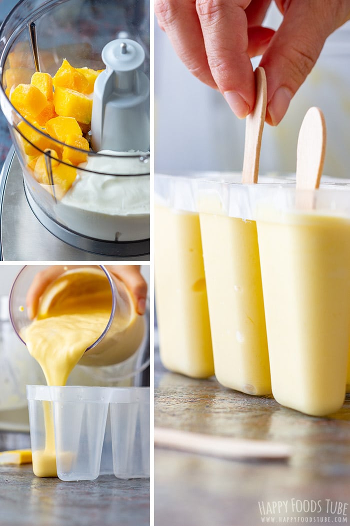 Step by step how to make Mango Yogurt Popsicles