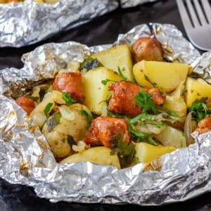 Homemade Cabbage and Sausage Foil Packets