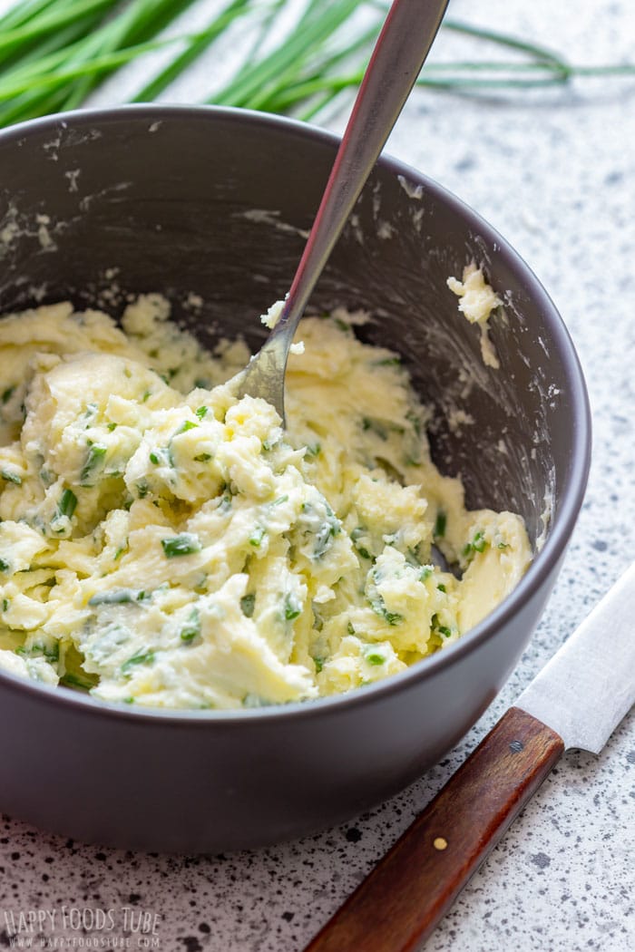 Parmesan Chive Butter on the bowl