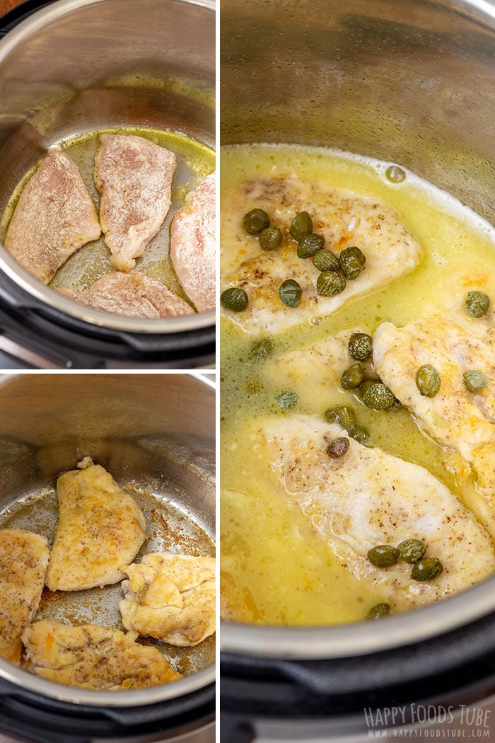 Step by step how to make Instant Pot Chicken Piccata 1