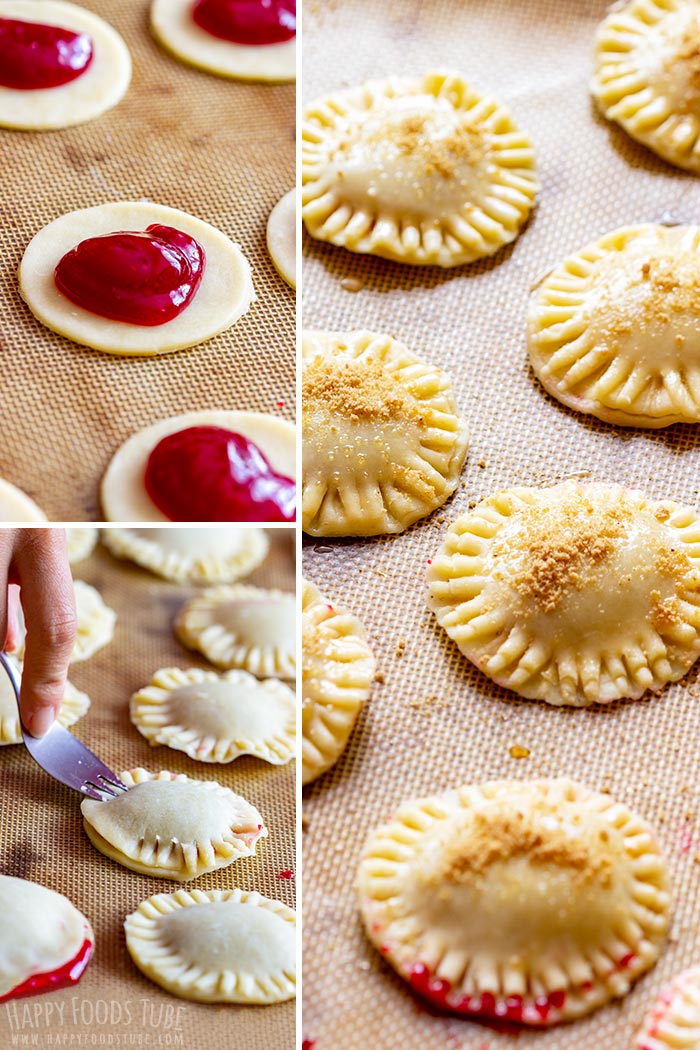 Step by step collage how to make Raspberry Hand Pies 2