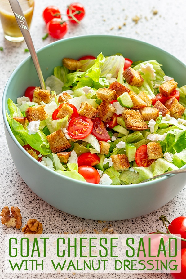 Goat Cheese Salad with Walnut Dressing